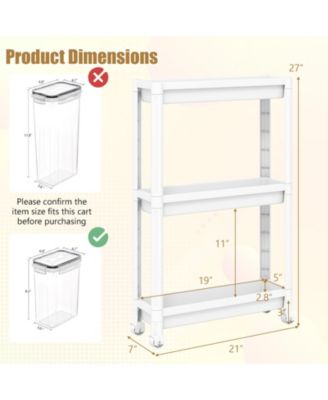 3-Tier Slim Rolling Storage Cart 2-Pack Mobile Bathroom Organizer with Wheels