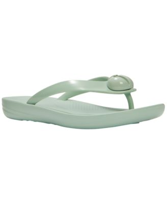 Women's Iqushion Glossy-Button Slip-On Sandals