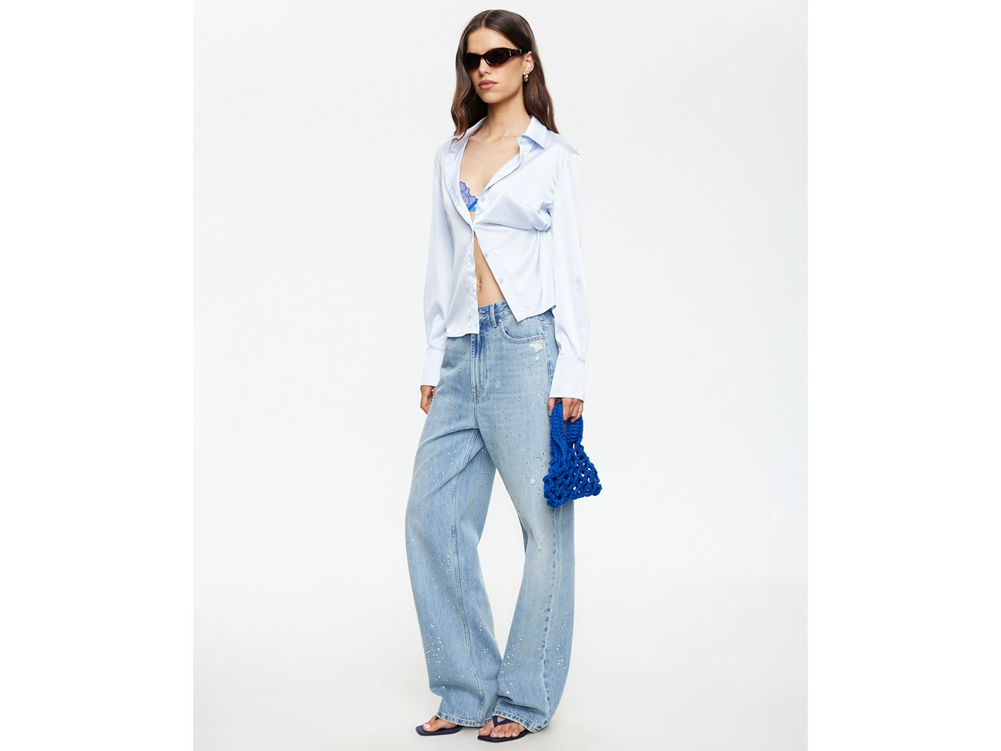 Женские джинсы Lioness Diamante Straight Cotton, цвет: Светлый джинсовый — фото 9