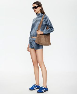 Women's Striped Funnel Neck Jacket