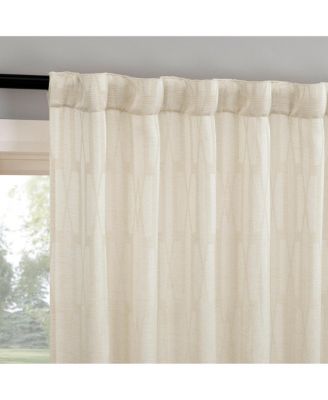 Dover Tonal Geometric Semi-Sheer Back Tab Curtain Panel