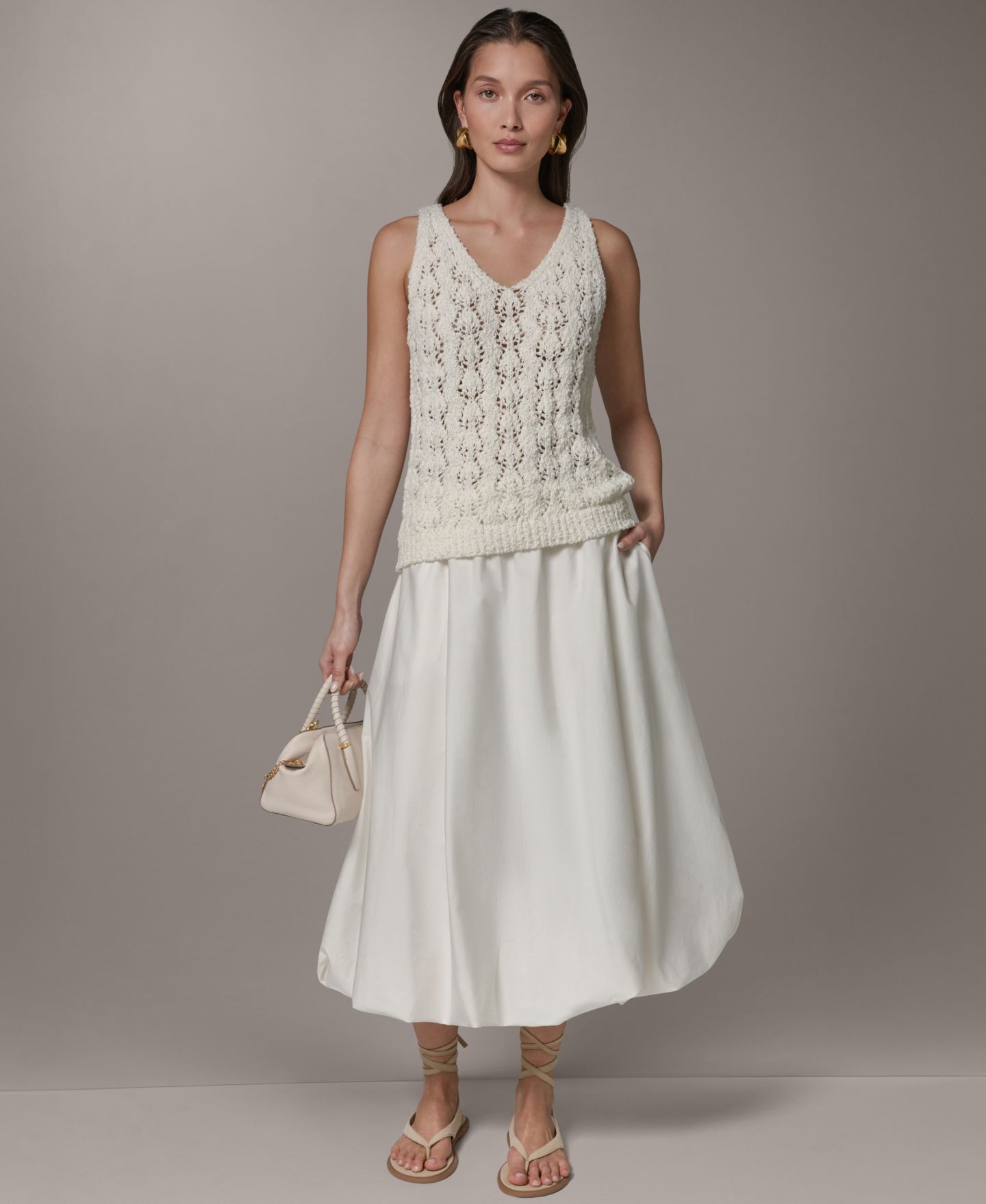 Женский топ Donna Karan Weekend Double V-Neck Tank Top, цвет: Кремовый — фото 5