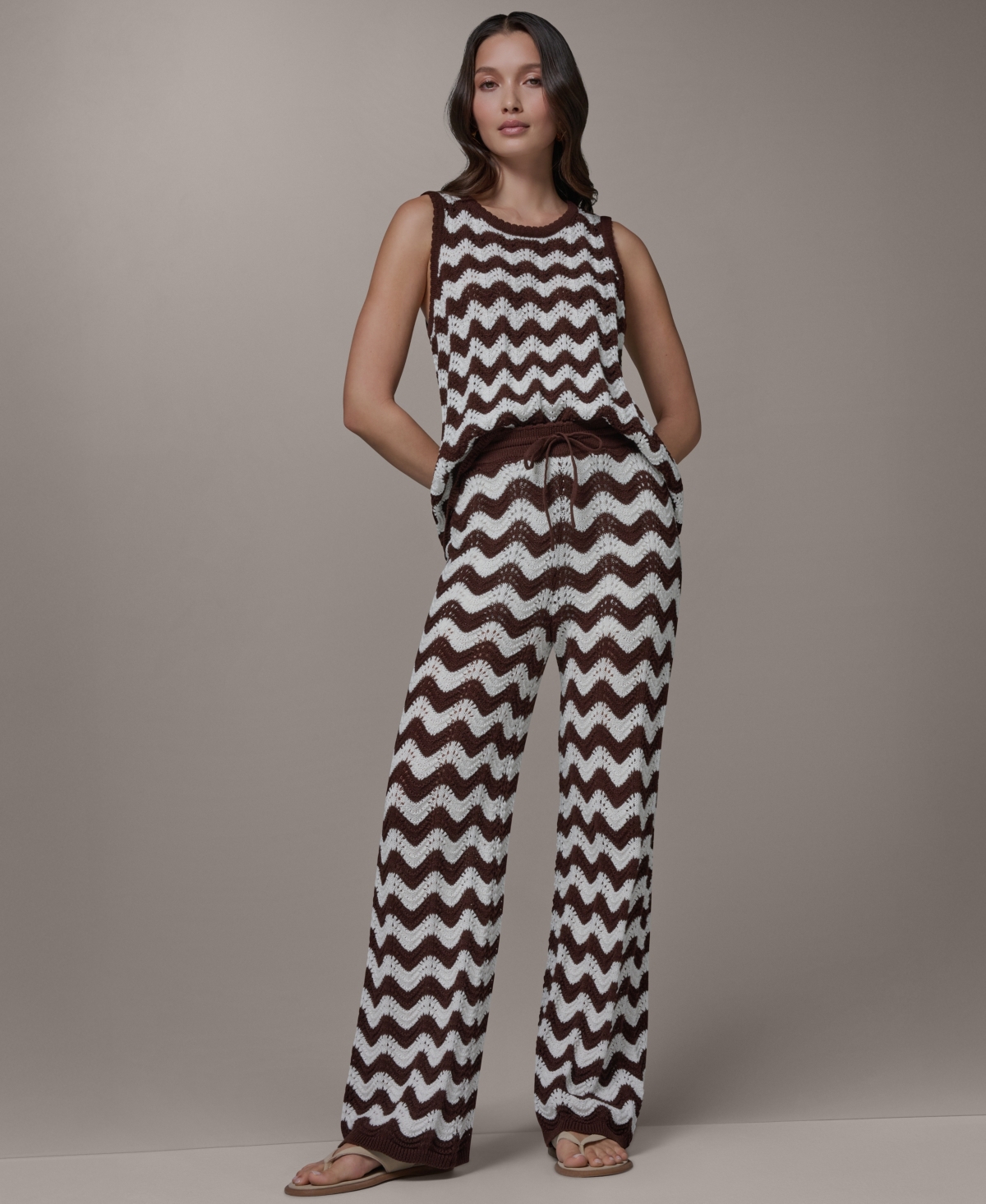 Donna Karan Weekend Women's Scallop Stripe Pointelle Pants