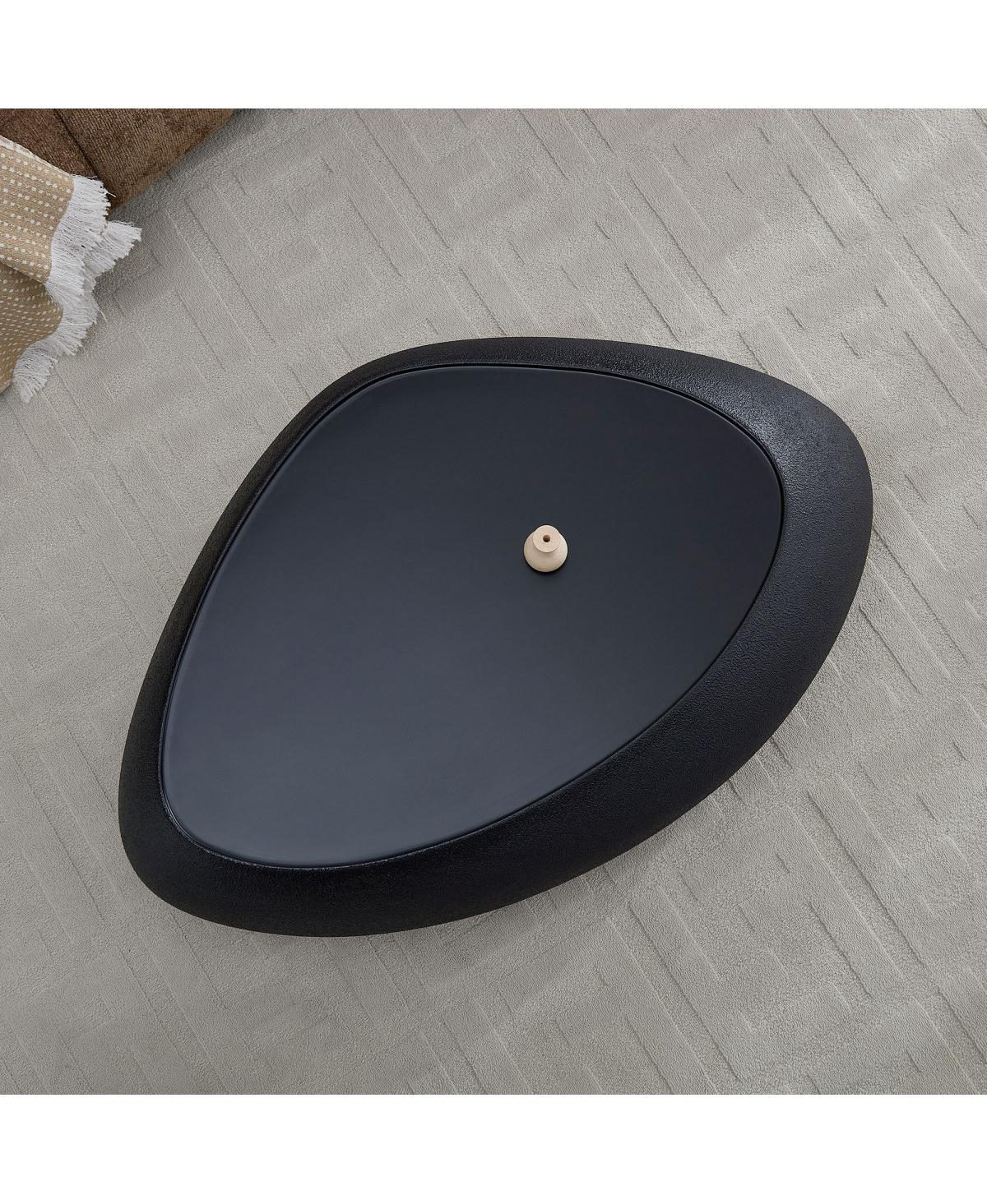 Streamdale Furniture Fiberglass Oval Coffee Table for Living Room, Faux Matte Rocks