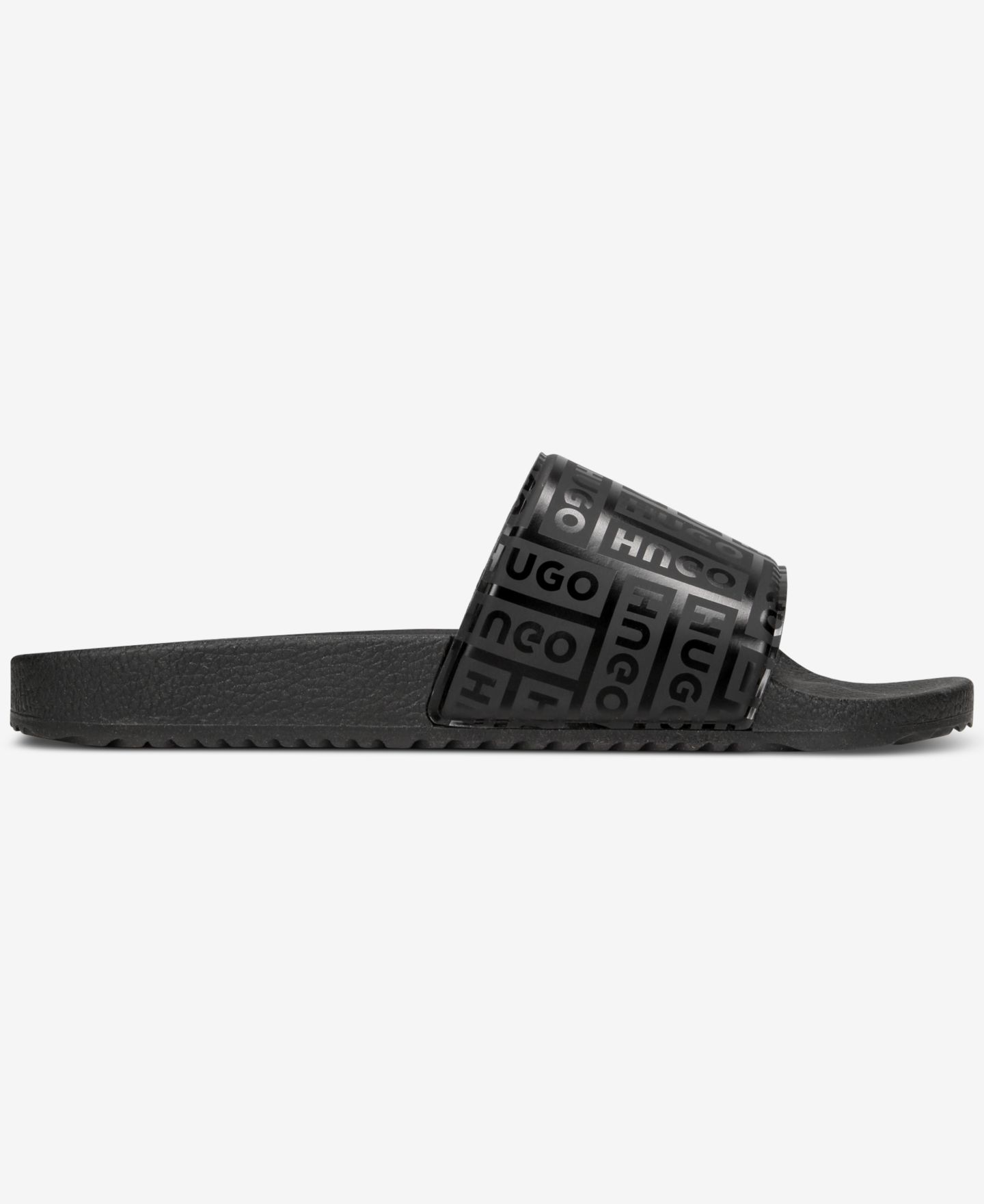 Мужские сандалии Hugo Boss Monogram Logo Slip-on, цвет: Чёрный — фото 2