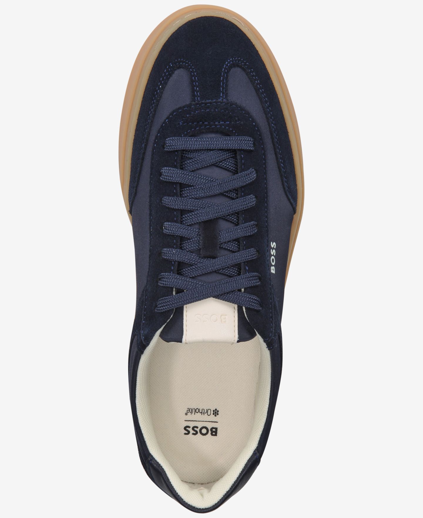 Мужские кроссовки Hugo Boss Kieran Lace-Up Round-Toe, цвет: Тёмный синий — фото 4