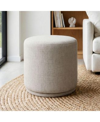 360 Swivel Upholstered Ottoman Footstool, Round Accent Stool