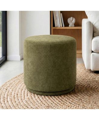 360 Swivel Upholstered Ottoman Footstool, Round Accent Stool