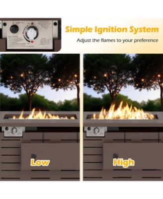 40 in Rectangle Propane Fire Pit Table 48000 BTU with Lava Rocks and Cover