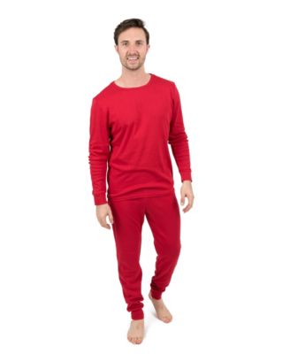 Men's Matching Family Two Piece Cotton Long Sleeve Shirt and Pants Solid Color Pajamas