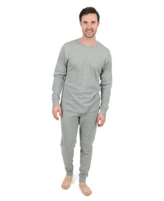 Mens Matching Family Two Piece Cotton Long Sleeve Shirt and Pants Solid Color Pajamas
