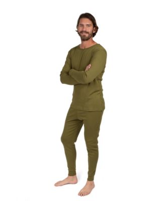 Mens Matching Family Two Piece Cotton Long Sleeve Shirt and Pants Solid Color Pajamas