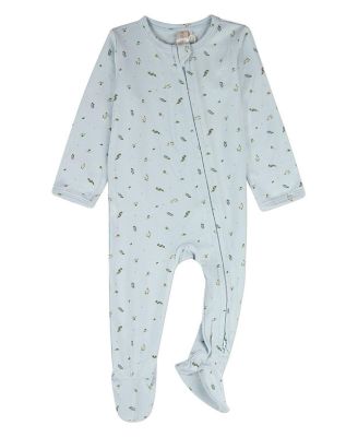 Baby Girls Tiny Leaves Footie