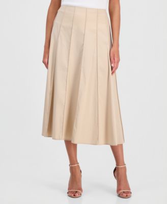 Women's Pull-On Paneled A-Line Midi Skirt 