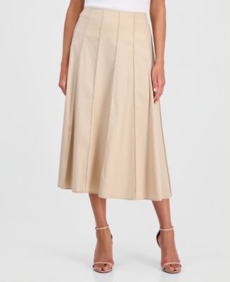 Anne Klein Women's Pull-On Paneled A-Line Midi Skirt - Macy's