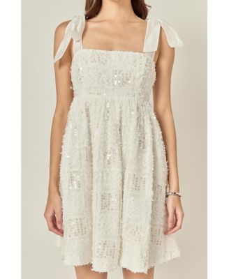 Women's Sequins Bow Mini Dress