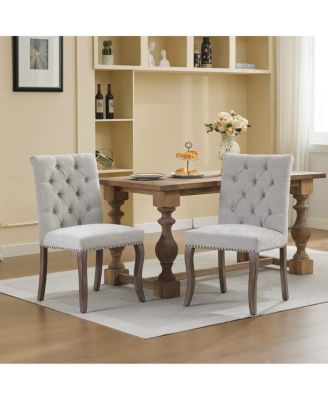 Chenille Tufted Dining Chairs (Set of 2)