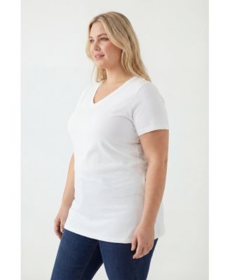 Women's Plus Size Perfect Short-Sleeve V-Neck Tunic Top