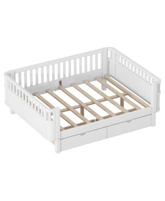   Wood Platform Bed with Rails