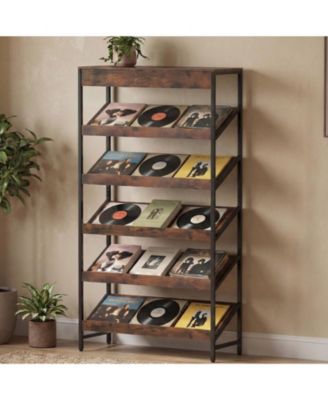 6-Tier Tall Freestanding Bookshelf with Angled Shelves for Home Office