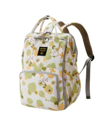 Sunveno Wide Open Frame Diaper Bag Backpack with Insulated Bottle Pockets - Avocado garden 46$