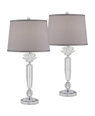 Olivia 28 1/4" Tall Modern End Table Lamps Set of 2 Clear Crystal Living Room Bedroom Bedside Nightstand
