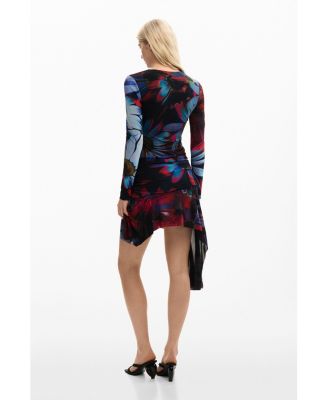 Women's Asymmetric Printed Dress
