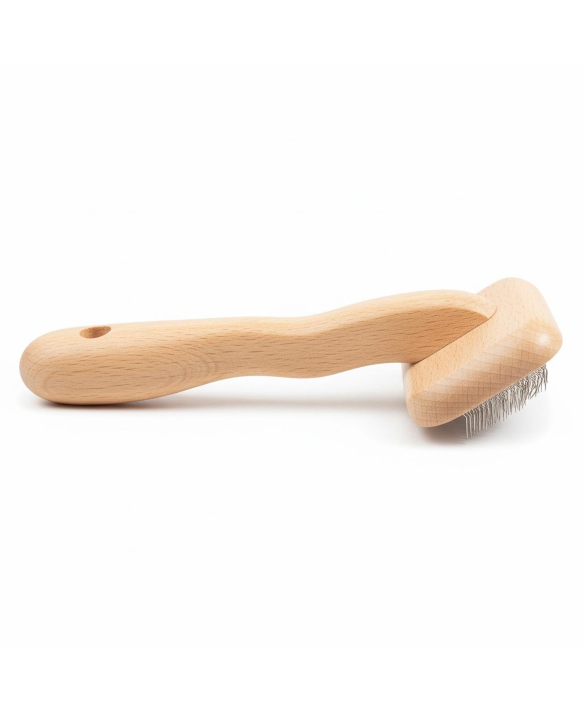 Aronkl Slicker Dog Brush Stainless Steel Pins Beechwood Handle Lightweight Groom Like Pro