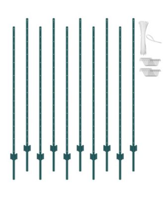  Fence Post, 10 Pack, U-Channel Heavy Duty Steel, for Garden and Lawn Use