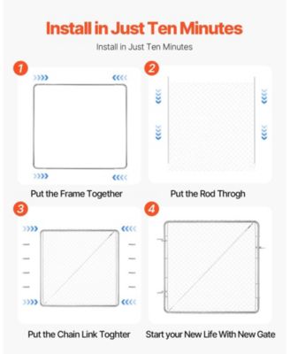 Chain Link Fence Gate, Adjustable Panel, Openings, Galvanized