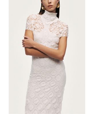 Women's High-Neck Lace Maxi Dress