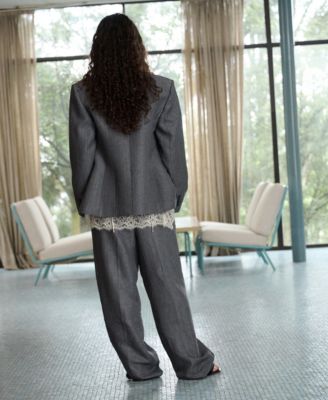 Selection Women's Herringbone Double-Breasted Suit Blazer