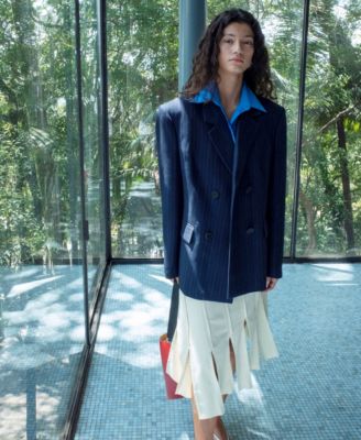 Selection Women's Fringed Hem Midi Skirt