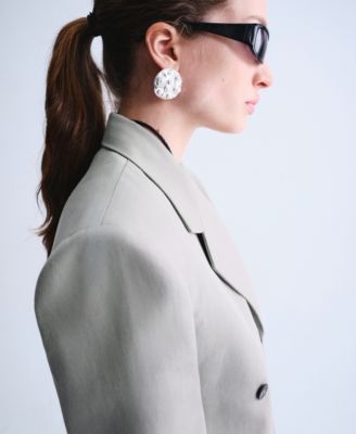 Selection Women's Flap Pockets Straight Suit Blazer