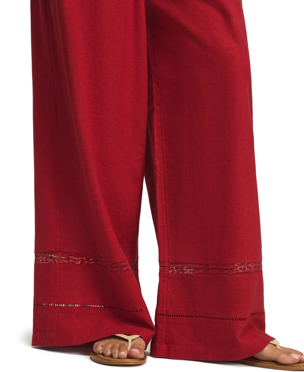 Lucky Brand Women's Wide-Leg Lace Trim Pull-On Pants