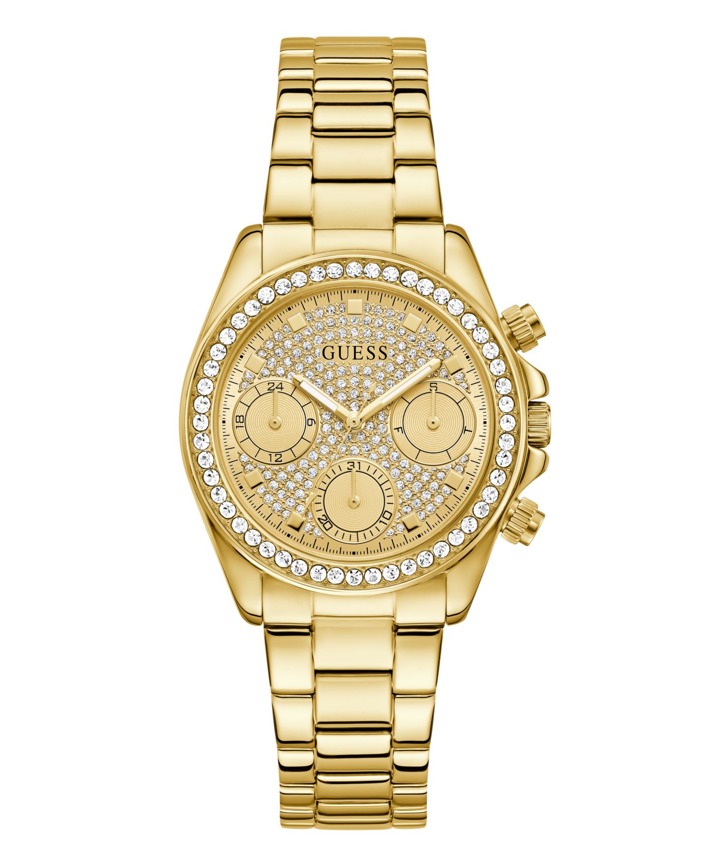 Женские часы GUESS Glitz Gold-Tone Stainless Steel Multi-Function, 36mm — фото 1