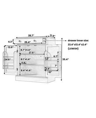 Versatile Buffet Cabinet and Coffee Bar Station, Food Storage Pantry with a Drawer, 2 Adjustable Shelves and 2 Door Shelves for Dining Room