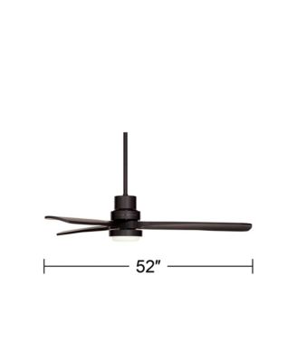 52" Delta DC Modern Indoor Outdoor Ceiling Fan 3 Blade CCT LED Light Remote Control Matte Black Finish Bedroom DC Motor