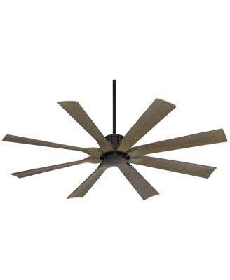 60" Defender Industrial Rustic Indoor Outdoor Ceiling Fan Remote Matte Black Weathered Oak Damp Rated Patio