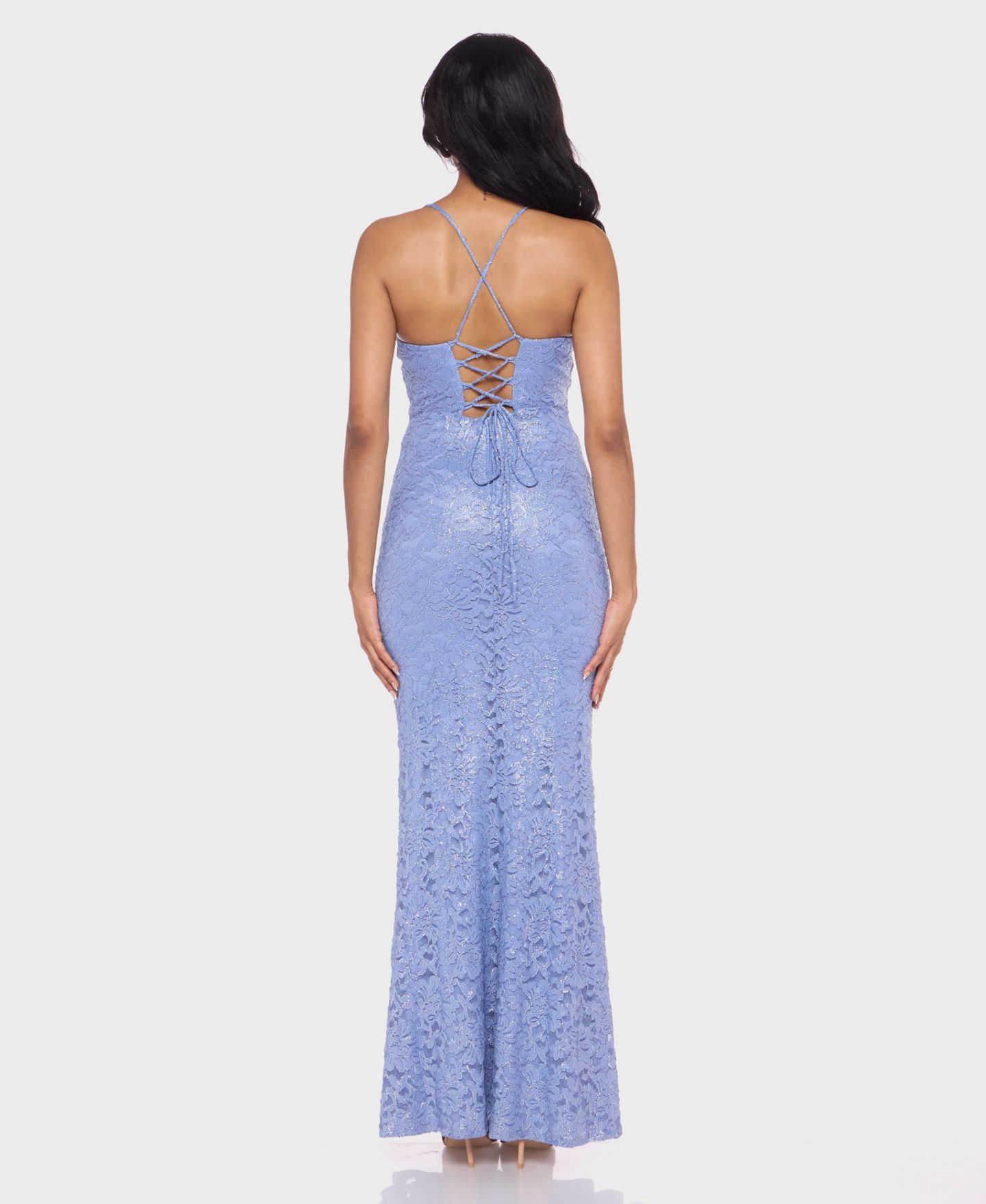 Женское платье Alex & Sophia Juniors' Spaghetti Straps Sweetheart Neck Ball Gown, цвет: Серебряный — фото 4