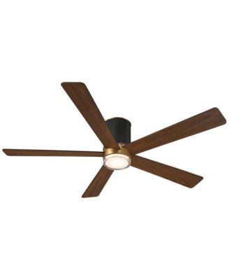 56" Vex Matte Black LED Hugger Ceiling Fan with Remote