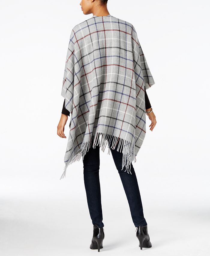 Charter Club Interlock Windowpane Poncho, Created for Macy's Macy's