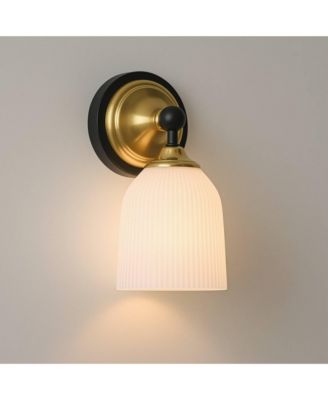 Possini Euro Zaragoza 9 1/2" High Gold and Matte Black Wall Sconce