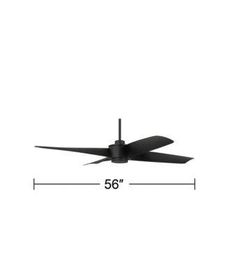 56" Grand Milano Black Ceiling Fan with 36" Downrod