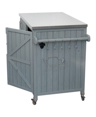  Outdoor Kitchen Island Side Shelf, Storage, SS Top, Wheels