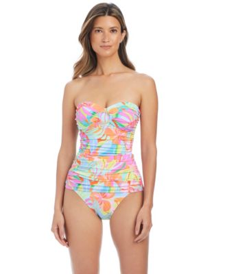 Women's Bellissimo Draped Bandeau Swim Tankini Top