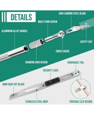 250 Exacto Craft Hobby Precision Knife Blades Set Modeling Scrapbooking 250pcs with 235 Extra Blades