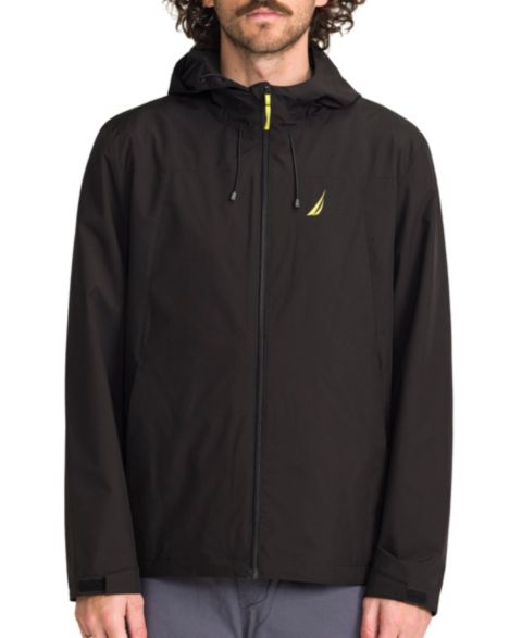 Мужская куртка Nautica Lightweight Hooded Windslicker, цвет: Чёрный
