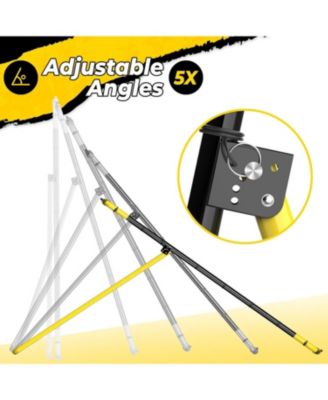 7x4 FT Portable Volleyball Rebounder Net, 5 Adjustable Angles Bounce Back Trainer, Heavy-Duty Steel Frame and 45-Ply Net