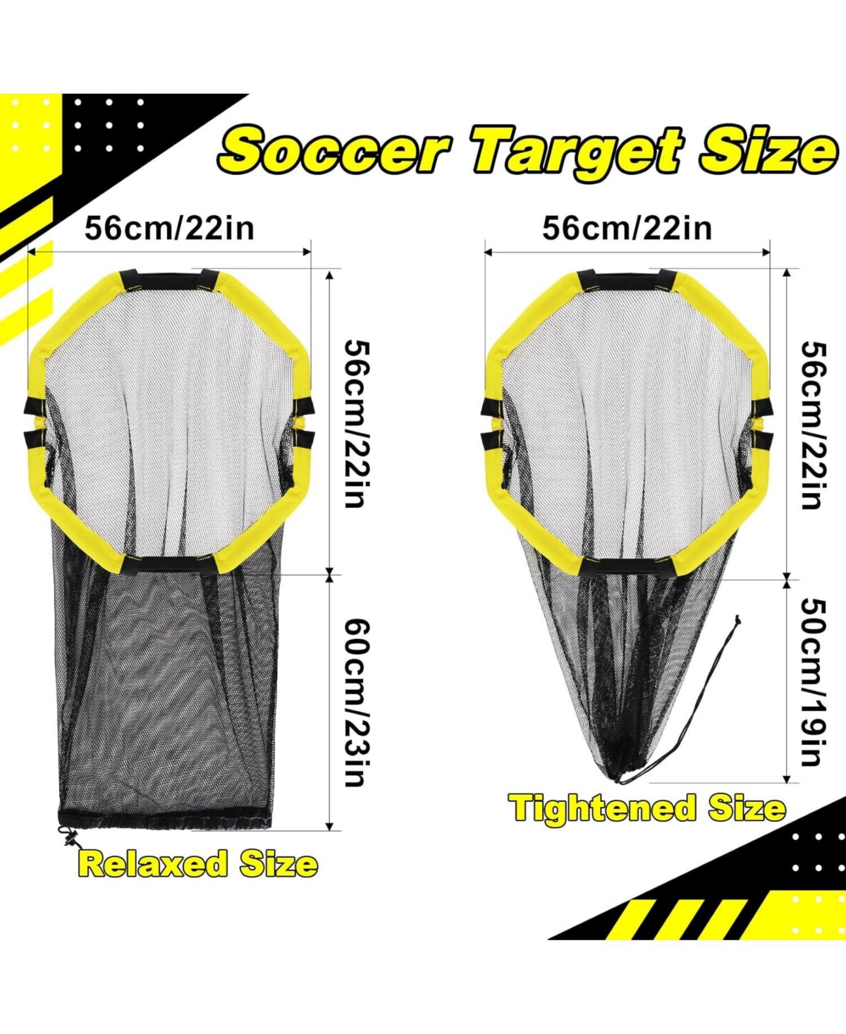 Happy Jump 3-in-1 Football Target Net and Portable Ball Bag, Easy to Attach Soccer Training Equipment with Upgraded Metal Tubes for Accuracy Practice